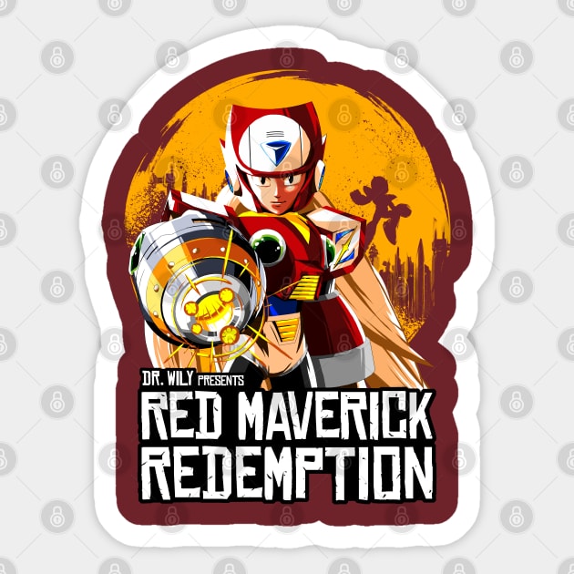Red Maverick Redemption Sticker by manoystee